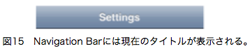 図15　Navigation Barには現在のタイトルが表示される。