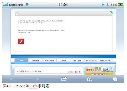 図40　iPhoneはFlafh未対応