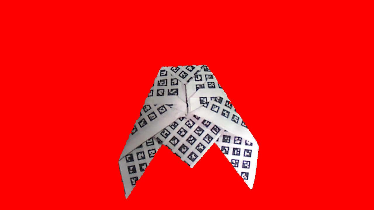 図4.10 Training8で使用した赤い背景のセミの折り紙