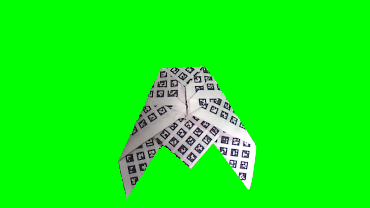 図4.11 Training8で使用した緑色の背景のセミの折り紙