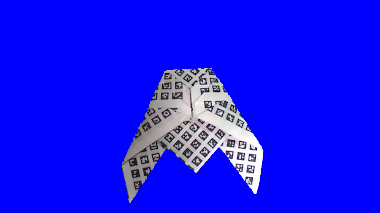 図4.12 Training8で使用した青い背景のセミの折り紙