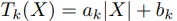  Tk(X) = ak|X| + bk