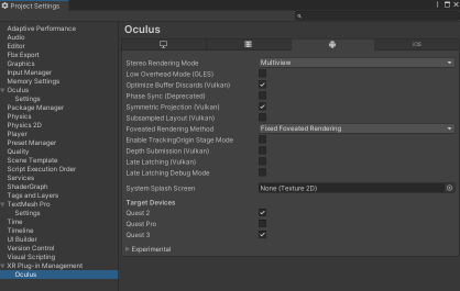 XR Plug-in Management → Oculus