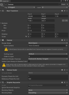 Canvasオブジェクトの設定