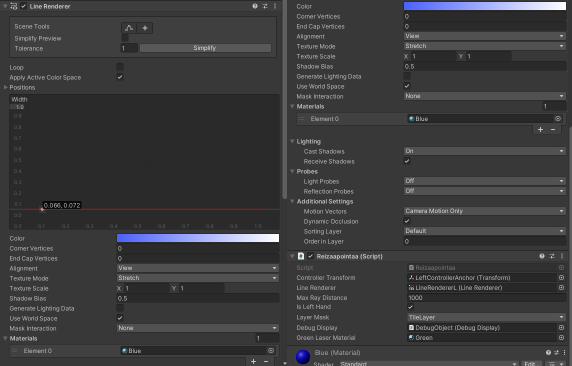 LineRendererLのInspector