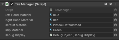 TileManagerコンポーネントのinspector
